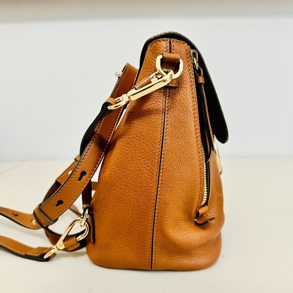 CHLOE FAYE 2-WAY TAN SUEDE AND CALFSKIN LEATHER SHOULDER BAG BACKPACK ITALY main image 7